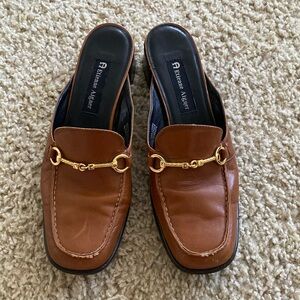 Etienne Aigner Size 9 Leather Horsebit Mules Consul